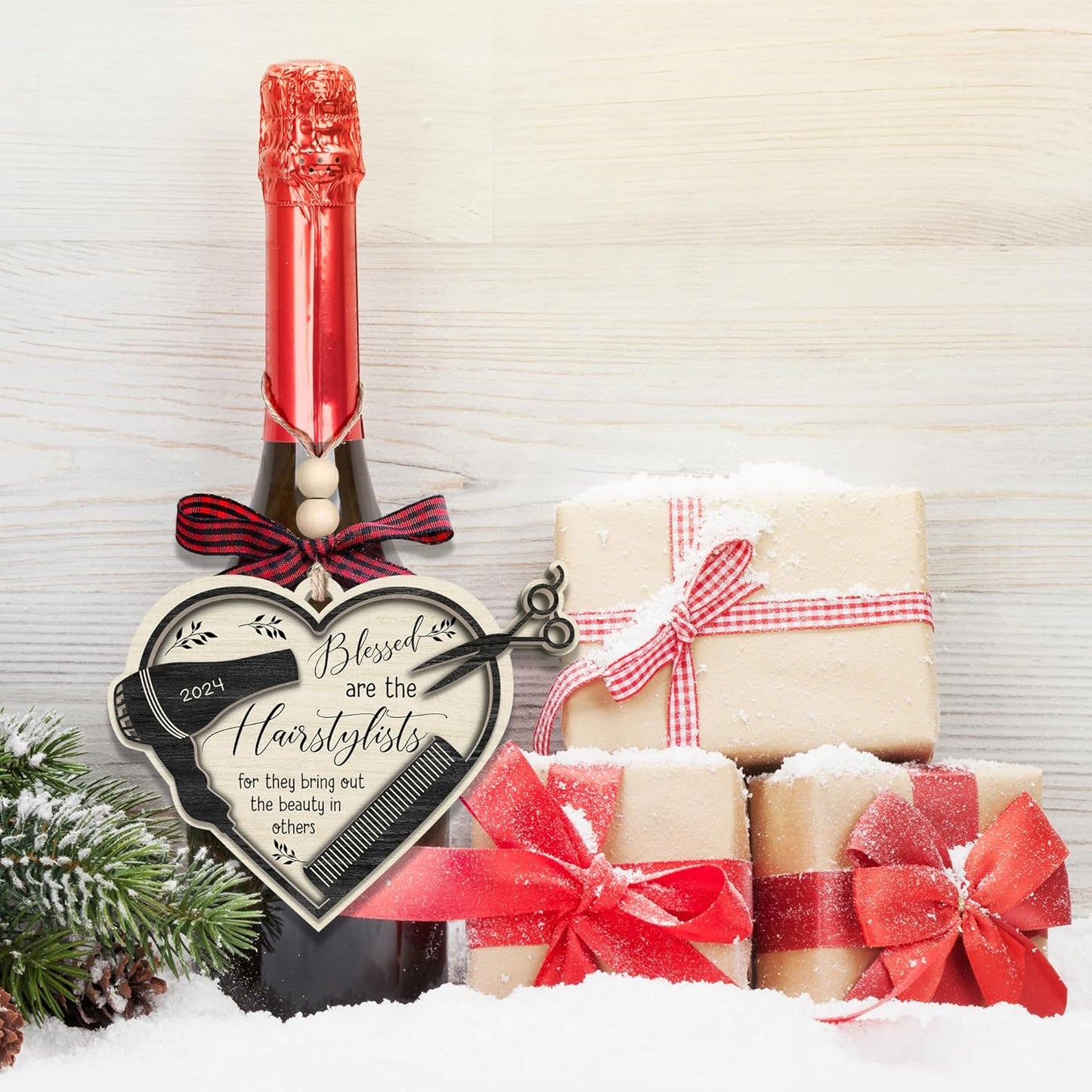 Hairdresser Gifts for Women - Hairdresser Ornament, Hair Stylist, Barber, Cosmetology Keepsake - Gifts for Female, Hair Stylist - Wood Ornament