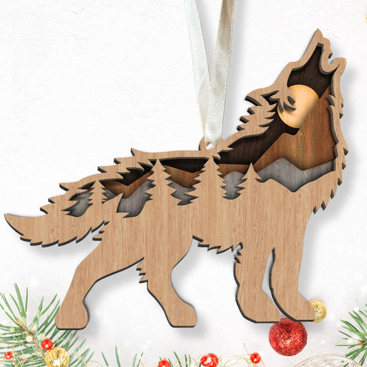 Wolf Ornaments - Wolf Christmas Ornament - Animal Gifts for Christmas - Wood Ornament