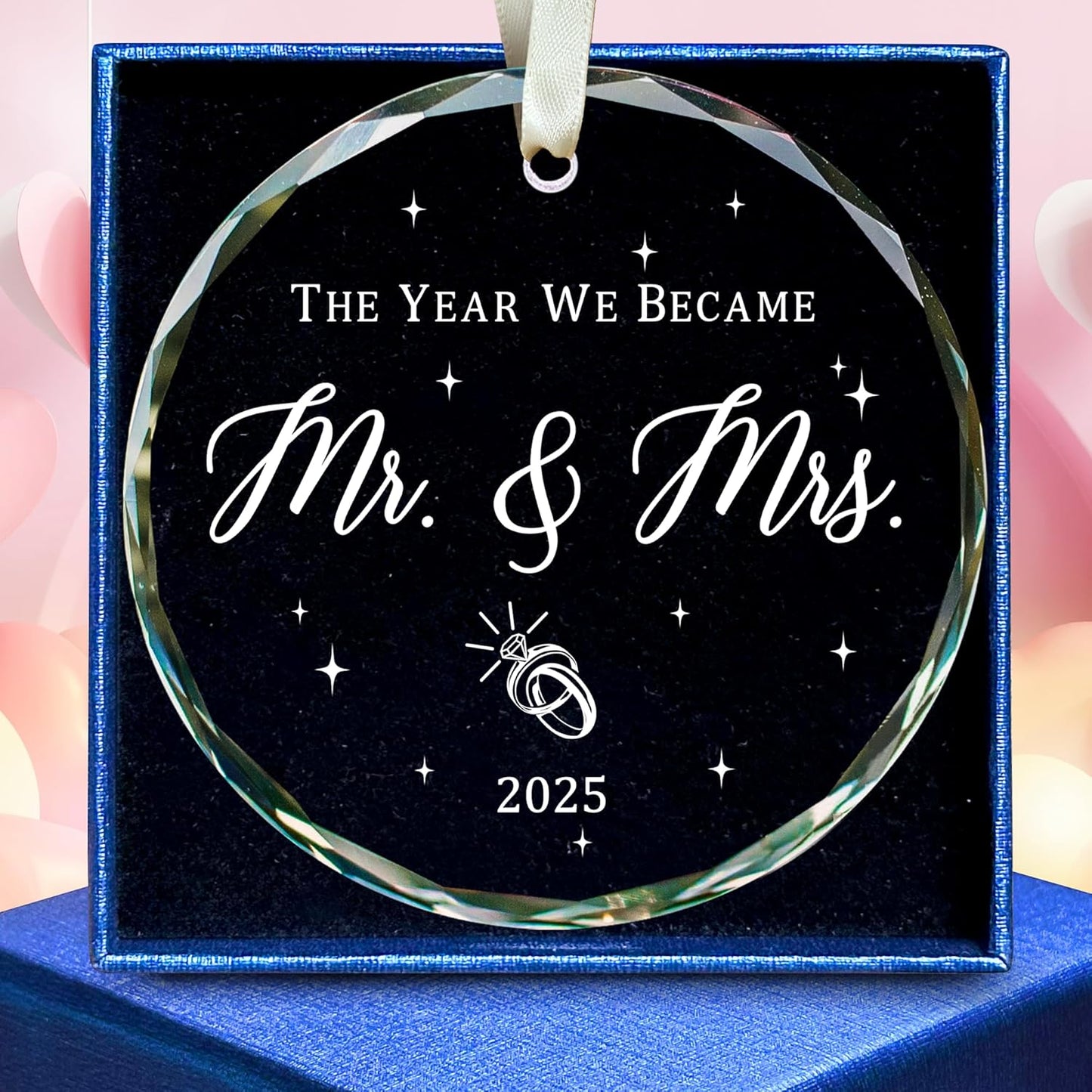 Wedding Gifts - Mr and Mrs Gifts - Wedding Gift Ideas for Couples 2025, Future Mr and Mrs Gift Ideas - 1st Bridal Shower Ornaments for Bride, Bride to Be - Glass Ornament 2025