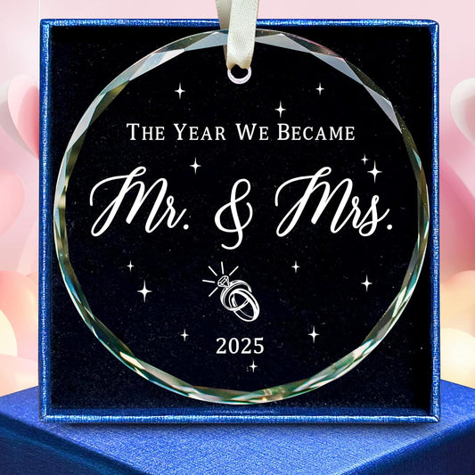 Wedding Gifts - Mr and Mrs Gifts - Wedding Gift Ideas for Couples 2025, Future Mr and Mrs Gift Ideas - 1st Bridal Shower Ornaments for Bride, Bride to Be - Glass Ornament 2025