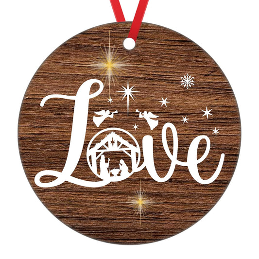 Love Christmas Ornament Religious Ornament Wife Husband Xmas Gift Ornament Nativity Scene Ornament Baby's First Christmas Tree Ornament God Bless This Baby Ceramic Ornament to Dad Mom