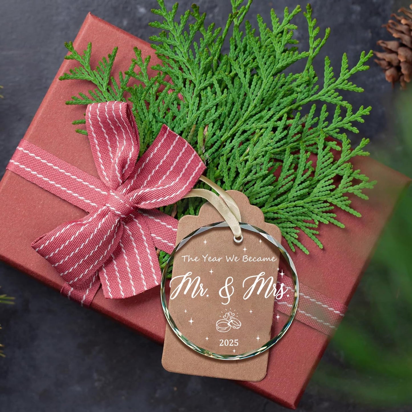 Wedding Registry Gifts for Couples 2025 The Year We Became Mr. and Mrs. Bridal Shower Gifts Newly Wed Gifts for The Couple, Her, Women, Him, Friends, Real Glass Christmas Ornaments