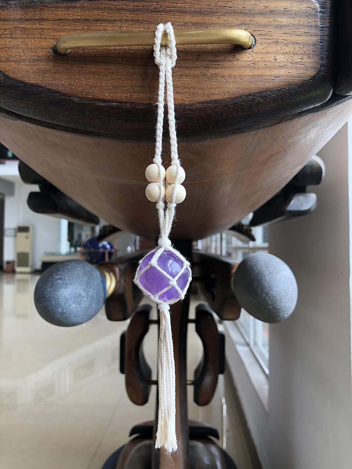 Healing Crystals Feng Shui Hanging Ornament Car Ornament Meditation Hanging Ornament Window Ornament for Home Decor (4 Pack Style 3)