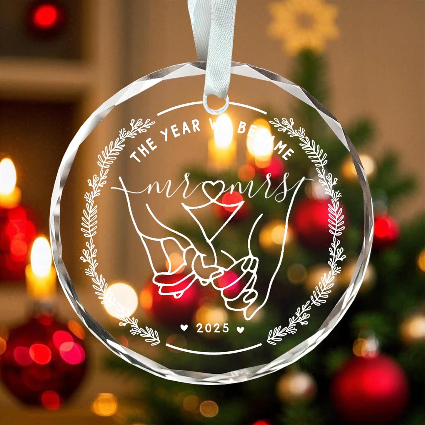 Wedding Ornament 2025, Wedding Gifts for Couples, Newlyweds Gifts First Christmas Married Ornament 2025, The Year We Became Mr and Mrs