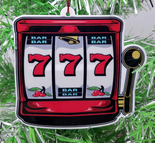 Casino Ornament Set with Slot Machine Ornament, Bingo Ornament and Poker Chip Ornament