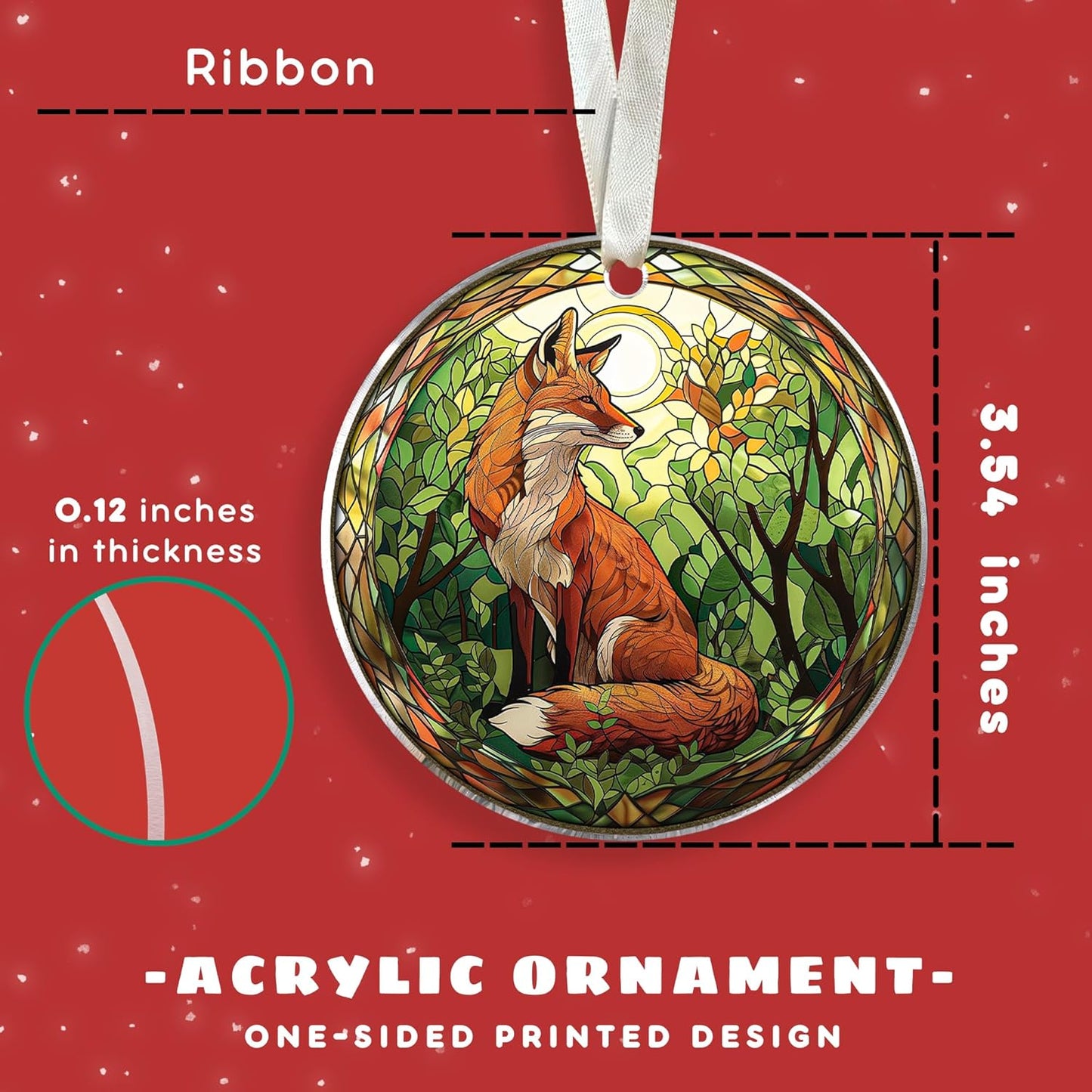 Fox Ornaments for Christmas Tree - Fox Gifts for Women, Lovers Gifts - Acrylic Ornament