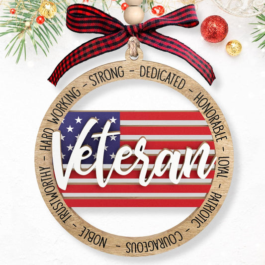 Veteran Ornaments - Veteran Christmas Ornament - Wooden Ornament