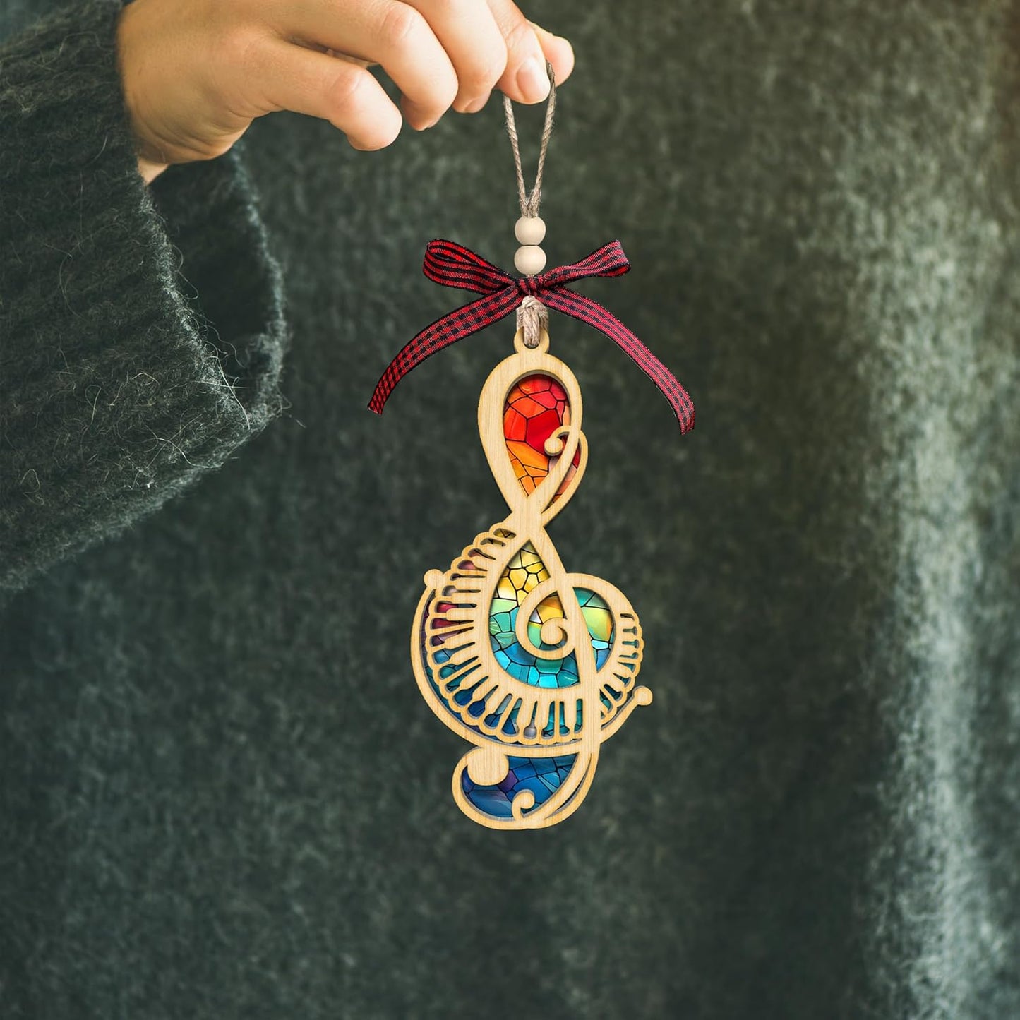 Music Note Ornament - Musical Notes Christmas Ornaments - Gifts for Music Lovers - 2 Layer Wood Acrylic Ornament 2024