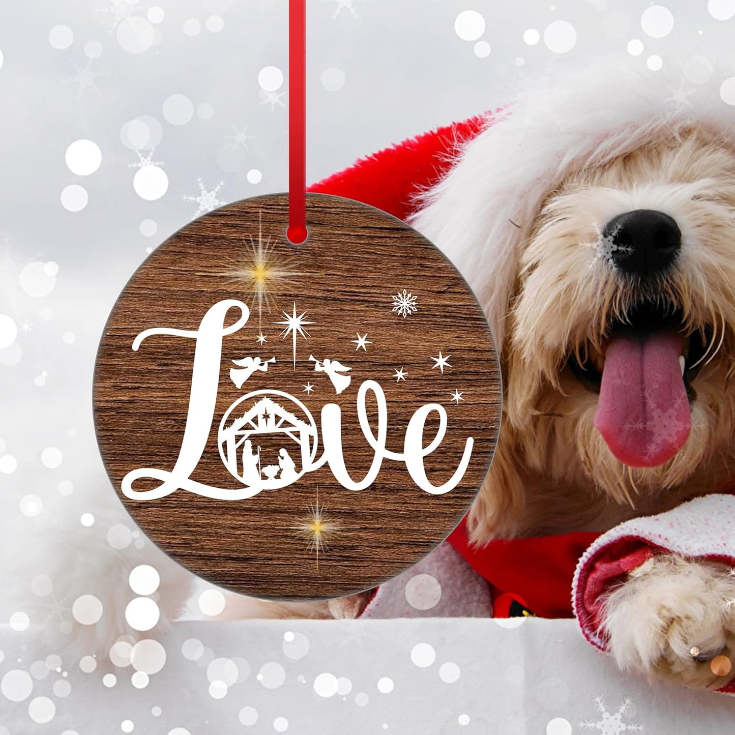 Love Christmas Ornament Religious Ornament Wife Husband Xmas Gift Ornament Nativity Scene Ornament Baby's First Christmas Tree Ornament God Bless This Baby Ceramic Ornament to Dad Mom