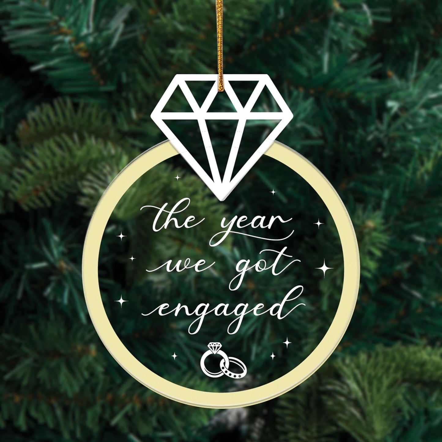 First Christmas Married Ornament 2024, Engagement Ornament 2024, The Year We Got Engaged Ornaments 2024, Wedding Christmas Ornament, Newlywed Gifts for Couples (H57)