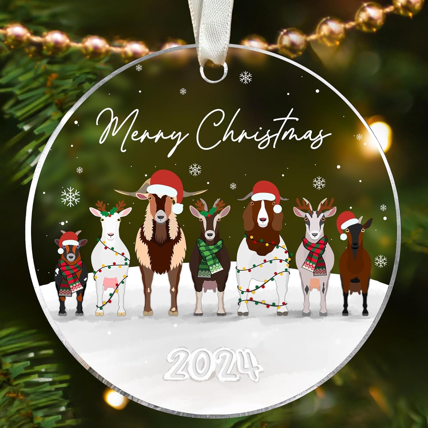 Goat Ornament - Goat Gifts for Women - Acrylic Ornament 2024