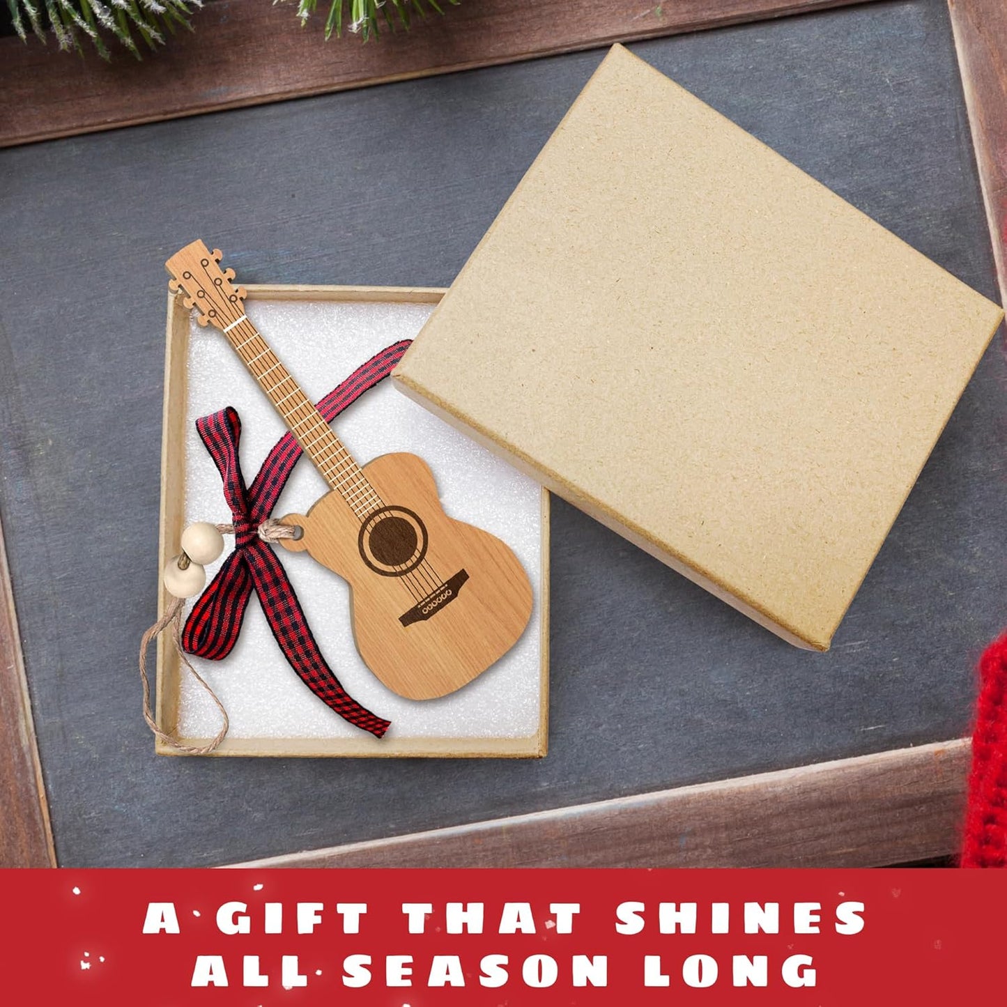 Guitar Ornaments - Guitar Christmas Ornament - Gifts for Music Lovers - Wood Ornament