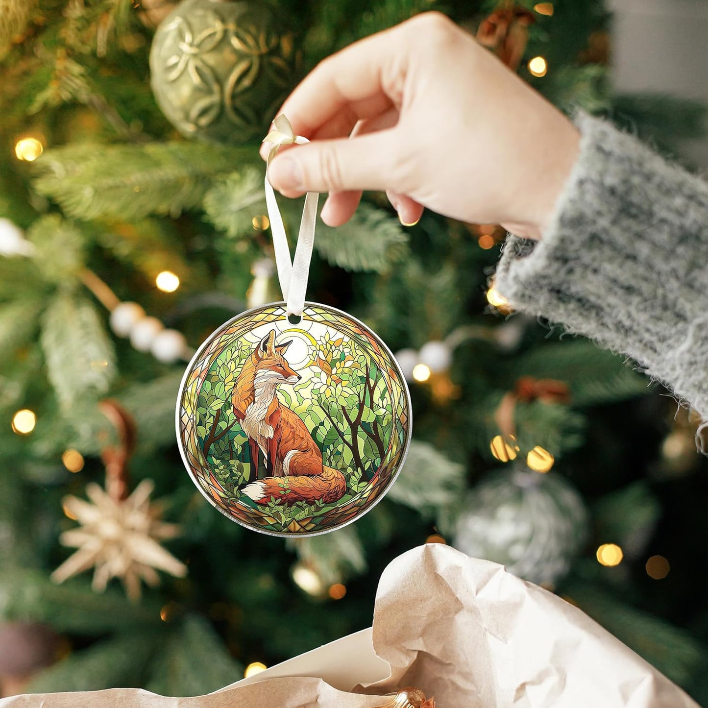 Fox Ornaments for Christmas Tree - Fox Gifts for Women, Lovers Gifts - Acrylic Ornament