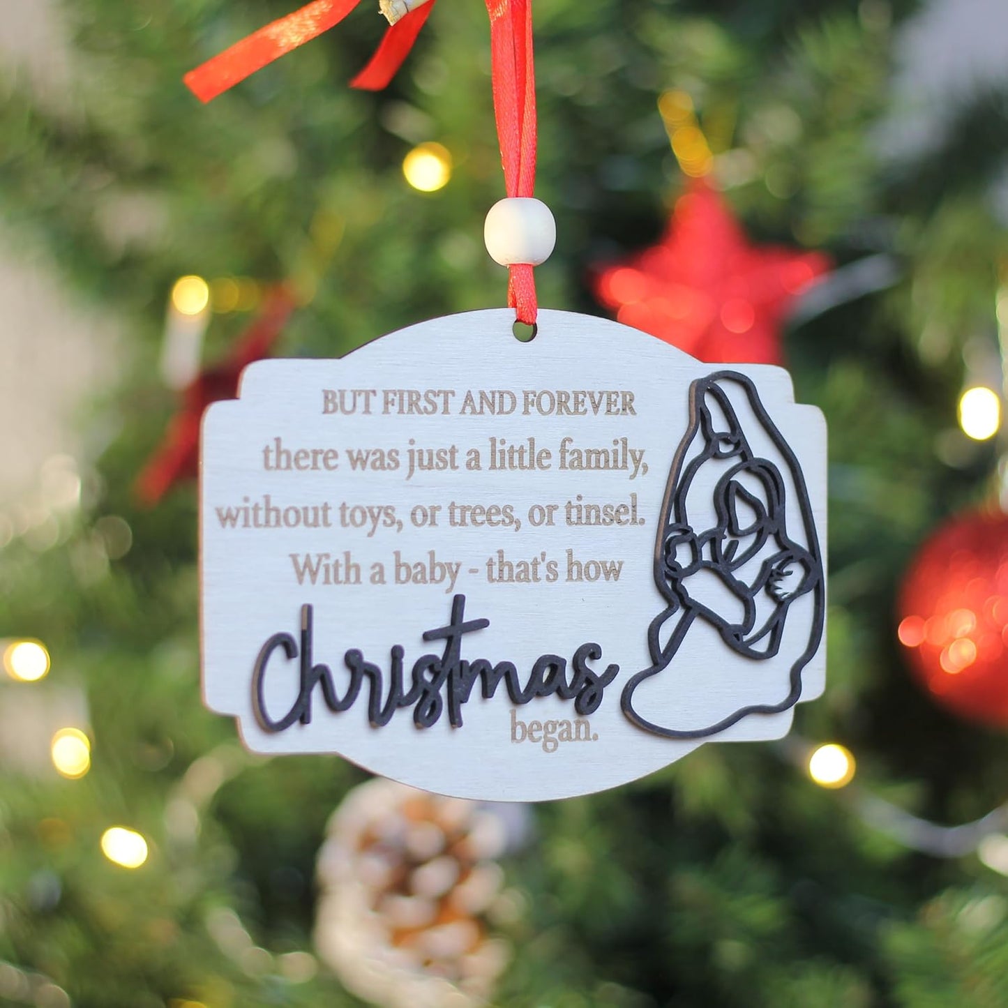 Nativity Christmas Ornament, First Christmas Ornament, Family Ornament, Special Ornament, Glowforge, Wood Ornament(T-A-O5)