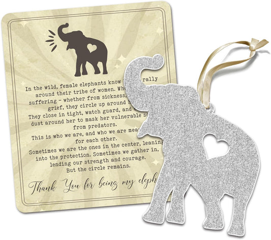 Thank You Gifts for Women, Sister, Best Friends, Coworkers - Employee Appreciation Gift - Mothers Day, Christmas, Sister Birthday Gifts for Friends - Elephant Gift for Women - Acrylic Ornament