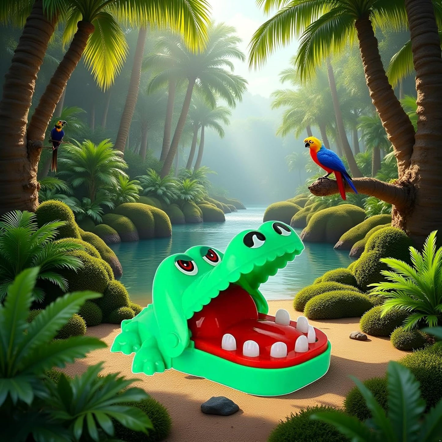 Green Crocodile Teeth Home Ornament, Crocodile Biting Finger Dentist Games Funny Ornament, Mini Novelty Ornament Novelty and Gag Ornament