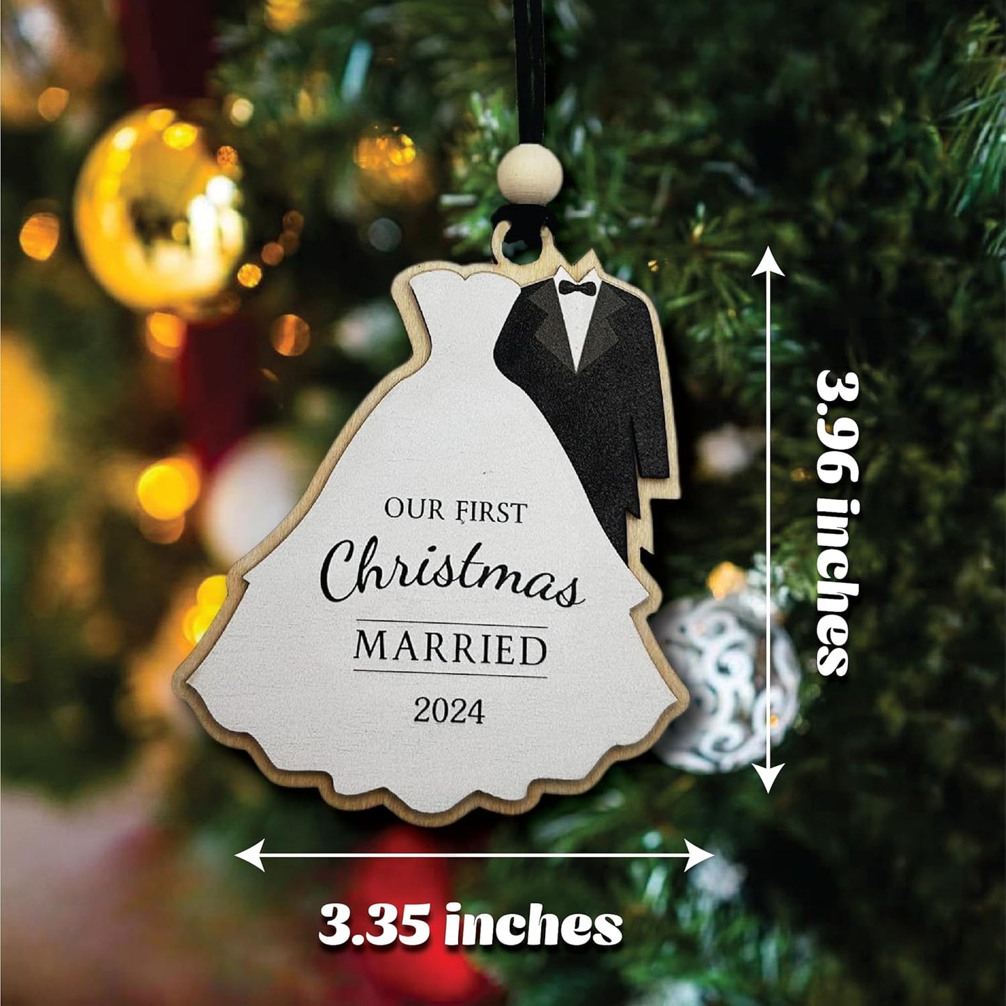 First Christmas Married Ornament 2024: Celebrate Your First Year Together, New Home Ornament 2024, Engagement Ornament 2024, Wedding Gifts, and Couples' First Christmas Keepsakes