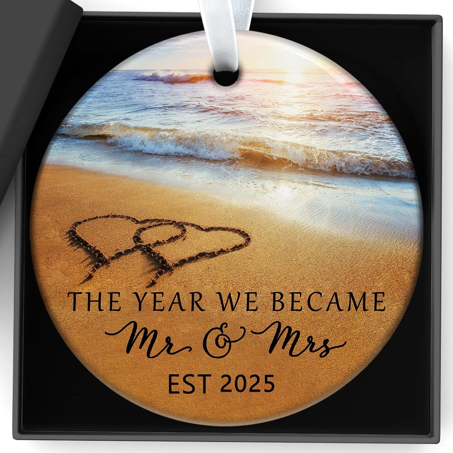 Wedding Gifts Engagement Gifts for Couples 2025 Bridal Shower Gift Mr and Mrs First Christmas Married Ornament 2025 Just Married Gift for Newlywed Couple Bride Her Women Friends(2)