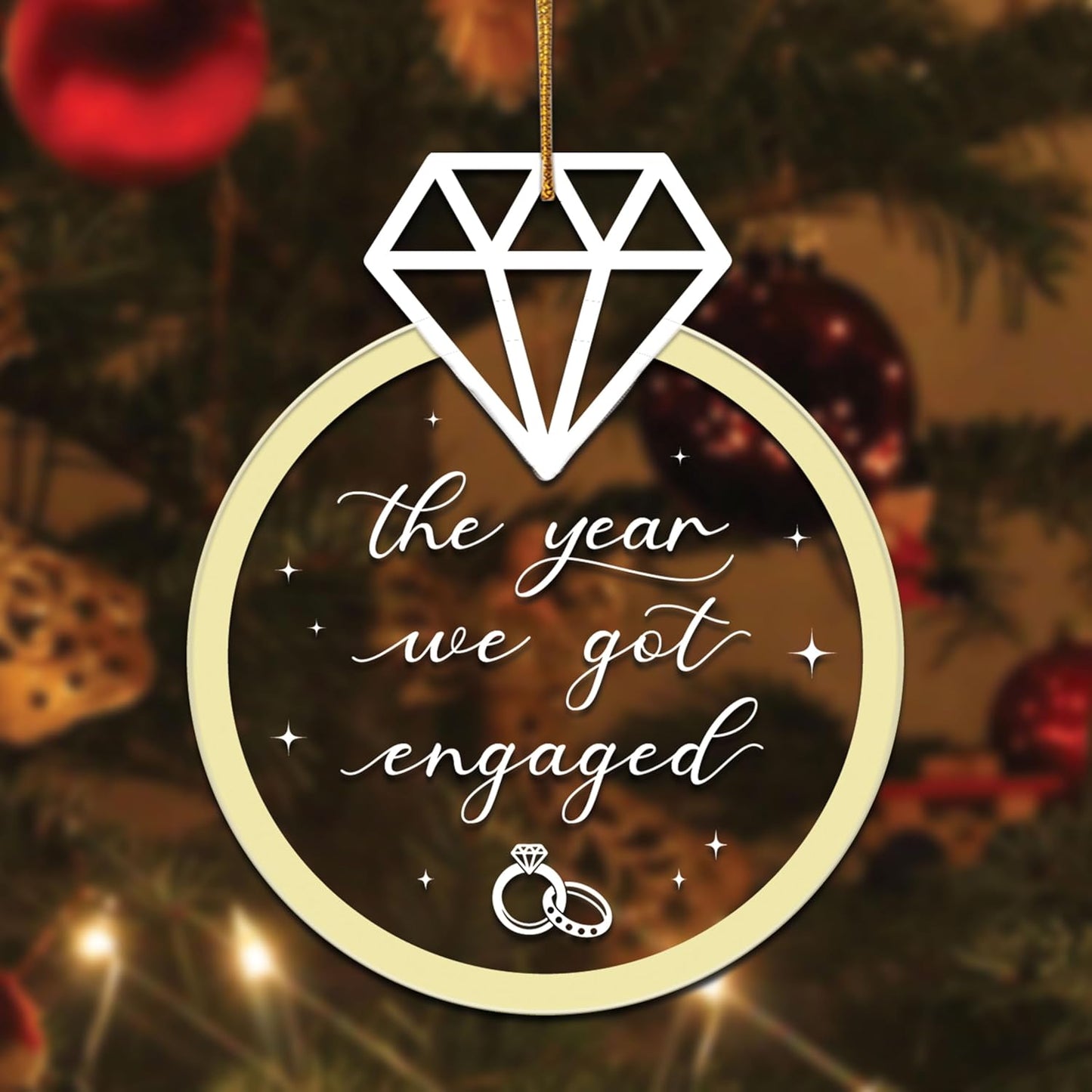 First Christmas Married Ornament 2024, Engagement Ornament 2024, The Year We Got Engaged Ornaments 2024, Wedding Christmas Ornament, Newlywed Gifts for Couples (H57)