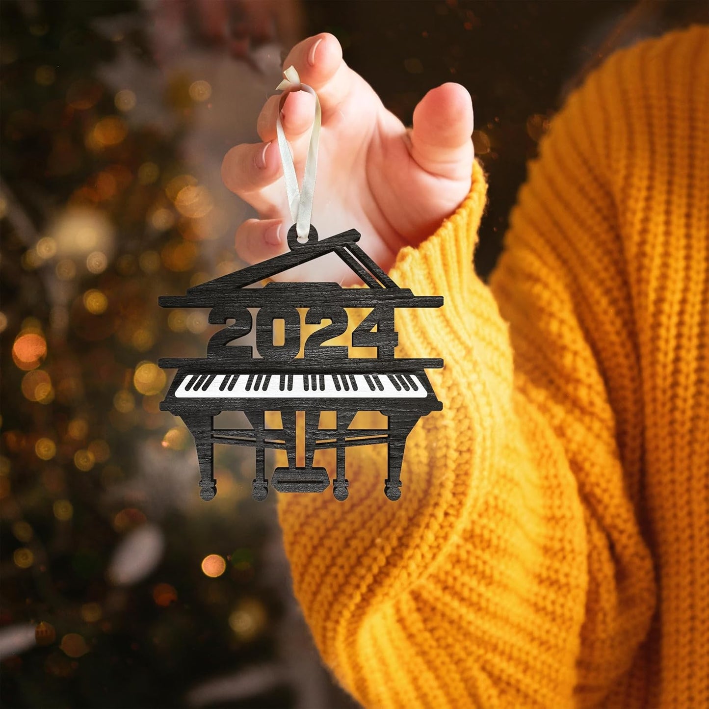 Piano Ornament - Piano Christmas Ornaments, Musical Christmas Ornaments - Music Gifts - Wood Ornament 2024