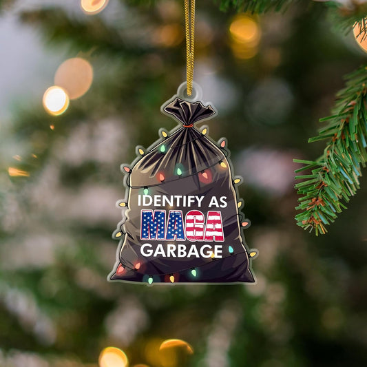Trump Vance MAGA 2024 Trash Garbage Ornament, Trump Boards A Garbage Stay Trashy Ornament, Trump Truck Ornament, Proud to Be A Garbage Ornament, Identify As MAGA Garbage Ornament, Republican Ornament