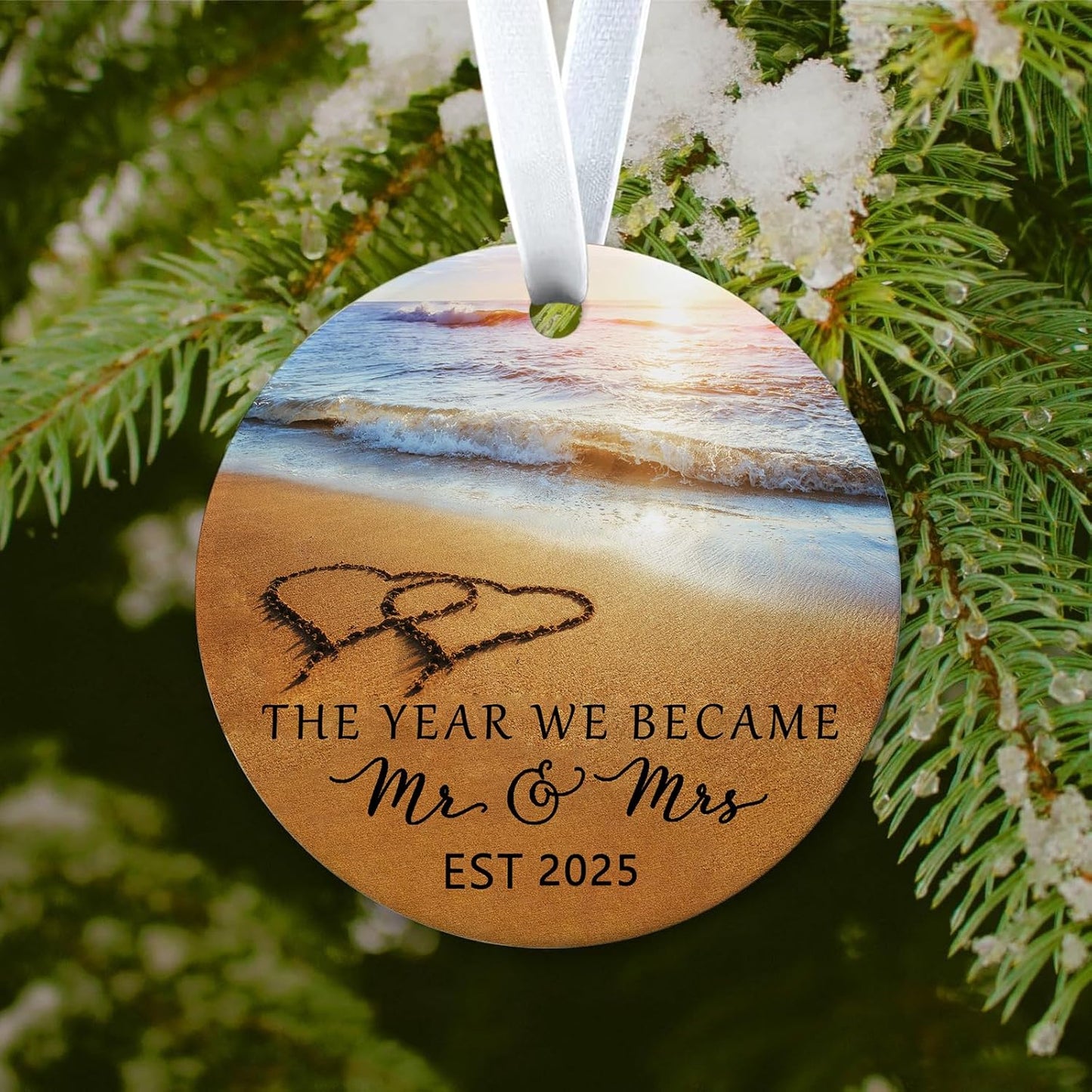 Wedding Gifts Engagement Gifts for Couples 2025 Bridal Shower Gift Mr and Mrs First Christmas Married Ornament 2025 Just Married Gift for Newlywed Couple Bride Her Women Friends(2)