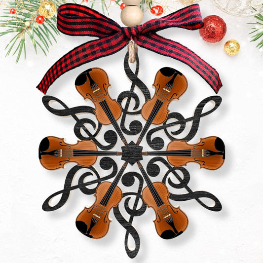 Violin Ornaments - Violin Gifts for Girls, Women, Men, Player, Teacher - Wood Xmas Ornament