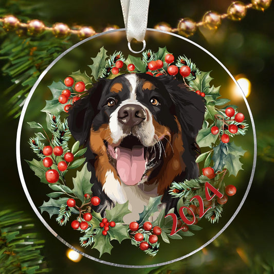 Bernese Mountain Dog Ornament for Christmas Tree - Gifts for Dog Lovers, Women - Acrylic Christmas Ornament 2024