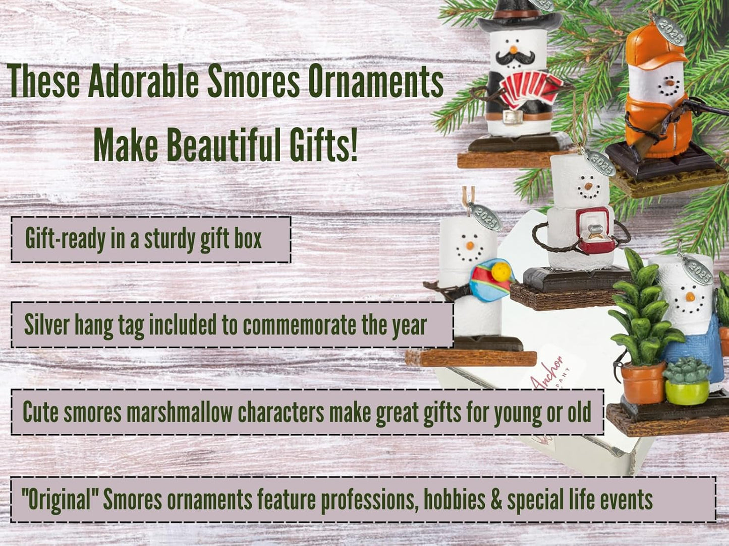 Smores Game Night Christmas Ornament - Arrives in Gift Box - Durable Resin Christmas Ornament - Christmas Tree Decoration and Christmas Tree Ornament - Game Night Ornament - 2025 Christmas Ornament