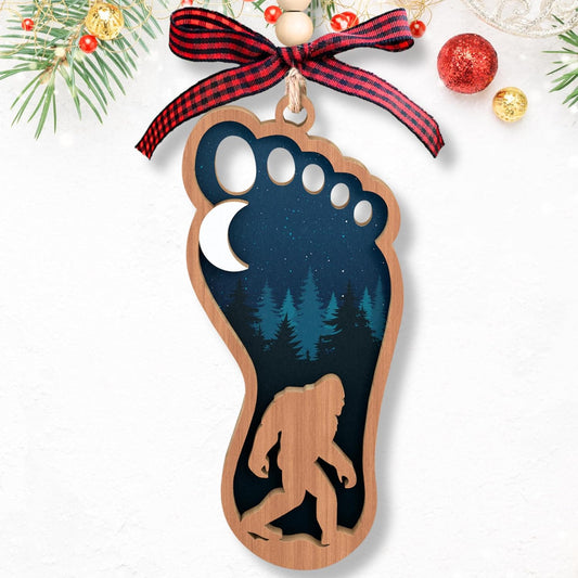 Bigfoot Ornament - Bigfoot Gifts, Sasquatch Gifts - Sasquatch Big Foot Christmas Tree Ornaments - Wood Ornament