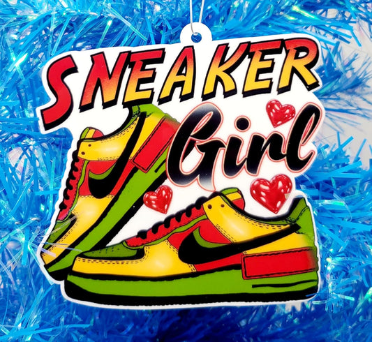 Sneaker Girl Ornament - Shoe Themed Christmas Ornament (A140)