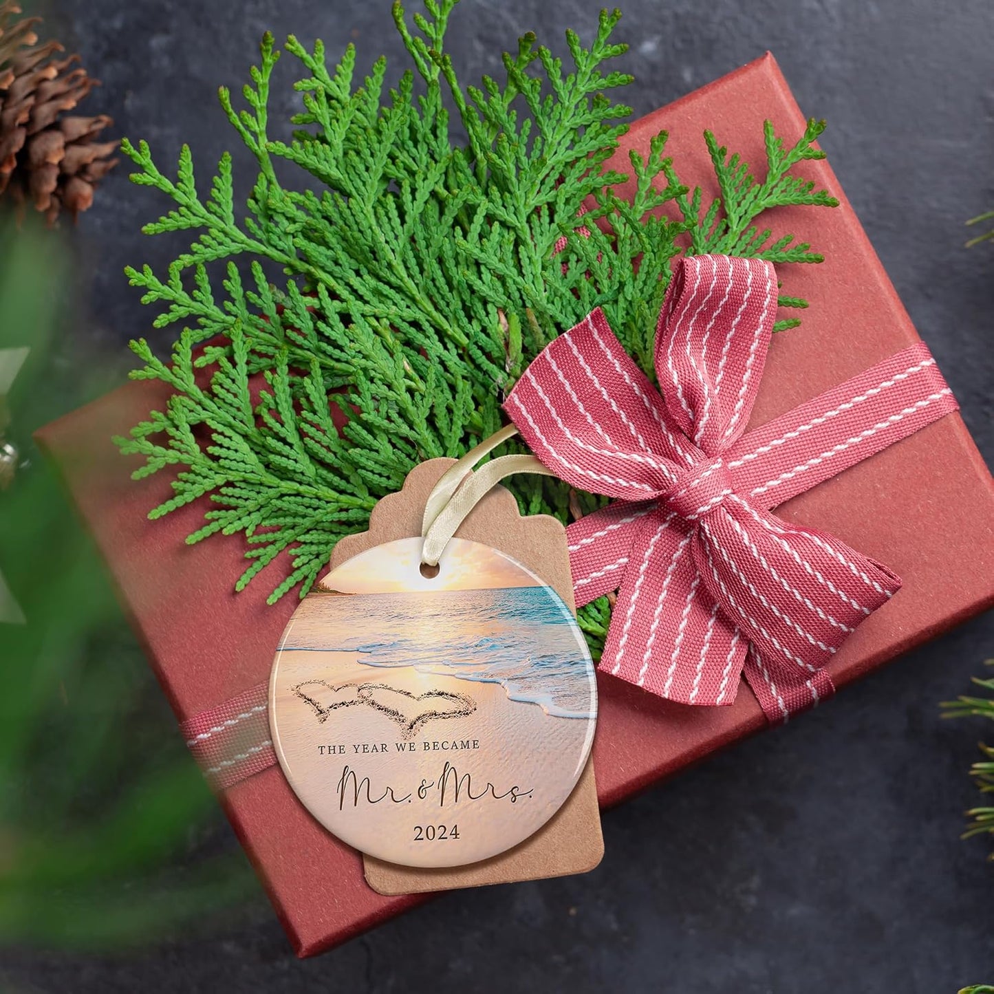 Wedding Ornaments - Mr and Mrs Ornament, 2024 Wedding Ornament - Ceramic Ornaments
