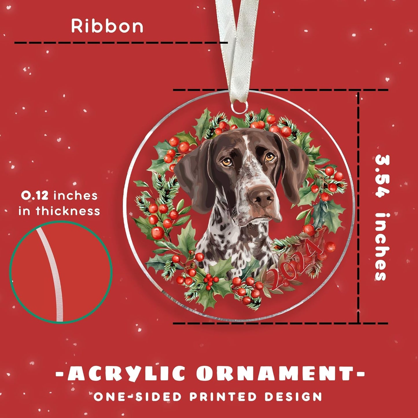 German Shorthaired Pointer Ornament - German Shorthaired Pointer Christmas Ornaments - German Shorthaired Pointer Gifts, Dog Gifts for Women - Acrylic Ornament 2024