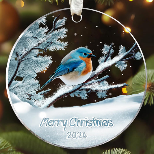 Bluebird Ornaments for Christmas Tree - Bird Ornament - Bluebird Gifts - Acrylic Ornament
