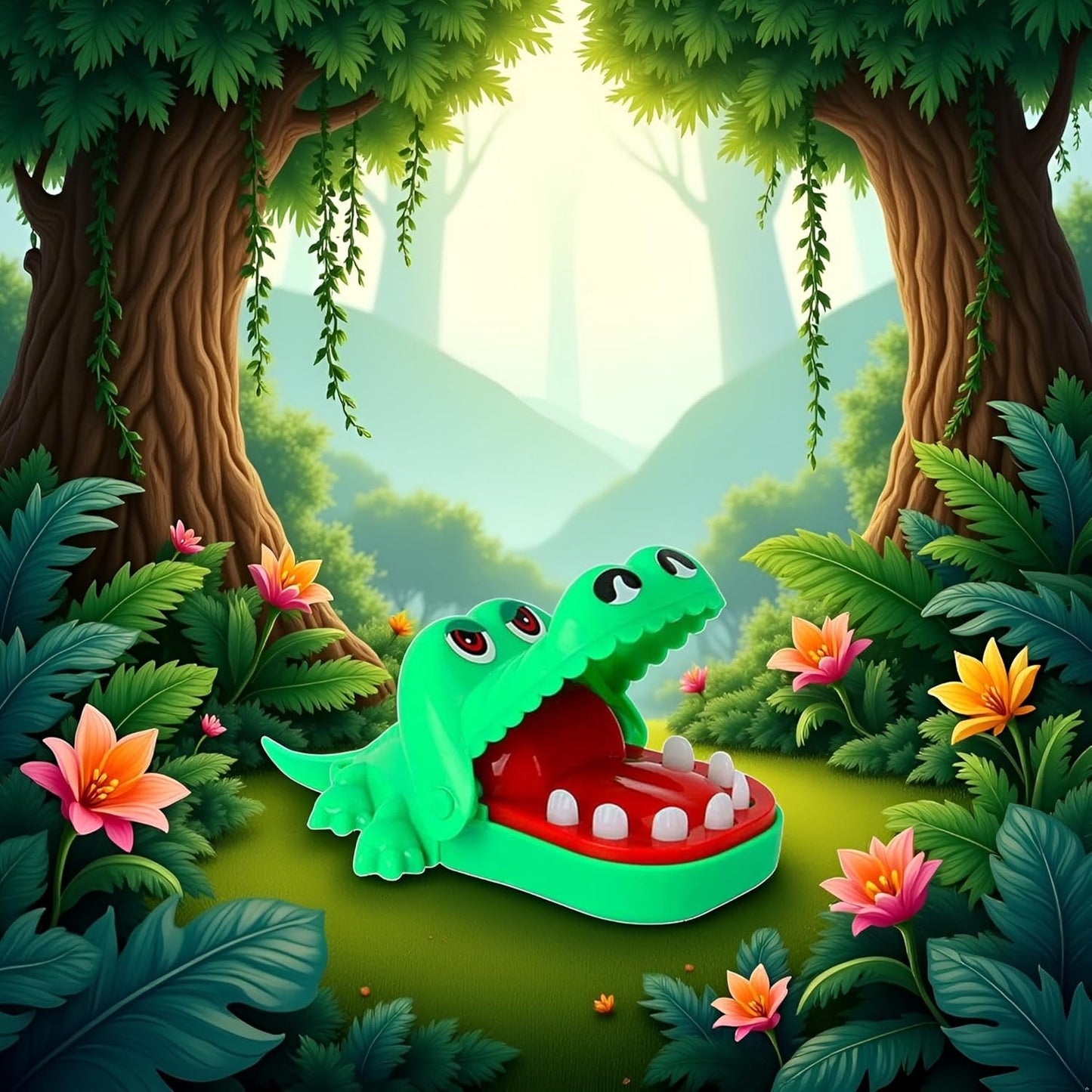 Green Crocodile Teeth Home Ornament, Crocodile Biting Finger Dentist Games Funny Ornament, Mini Novelty Ornament Novelty and Gag Ornament