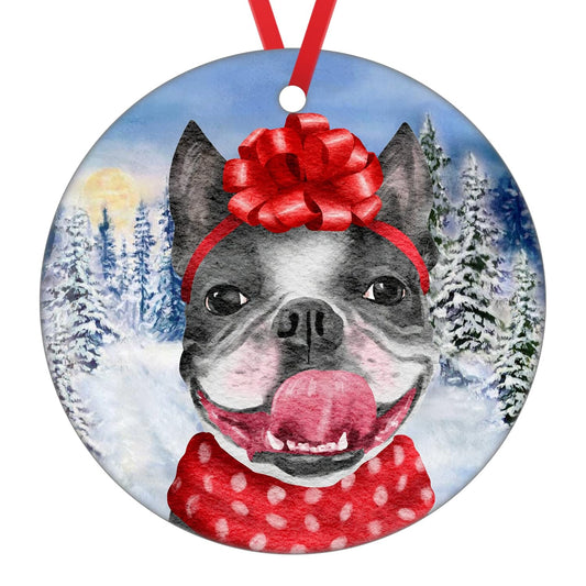 French Bulldog Mom Christmas Ornament Dog Christmas Hanging Ornament Dog Mom Idea Ornament Puppy Christmas Ornament 2023 Dog Baby's First Christmas Ornament Ceramic Ornament