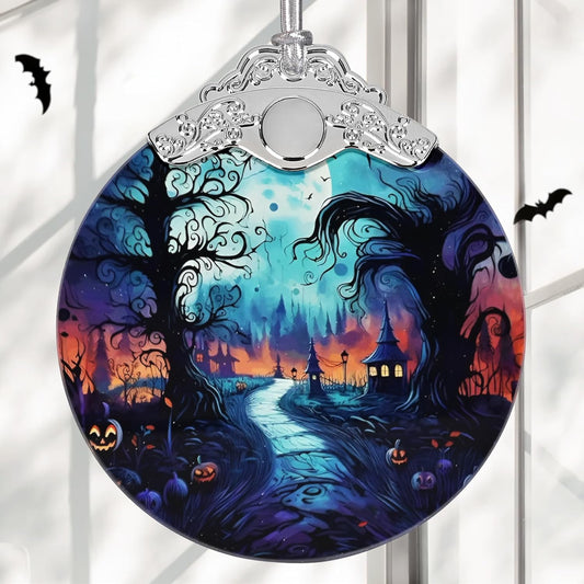 Christmas Ornament, Stained Glass Ornament, Christmas Decorations for Tree, Holiday Ornament, Unique Gift Idea - Cemetery