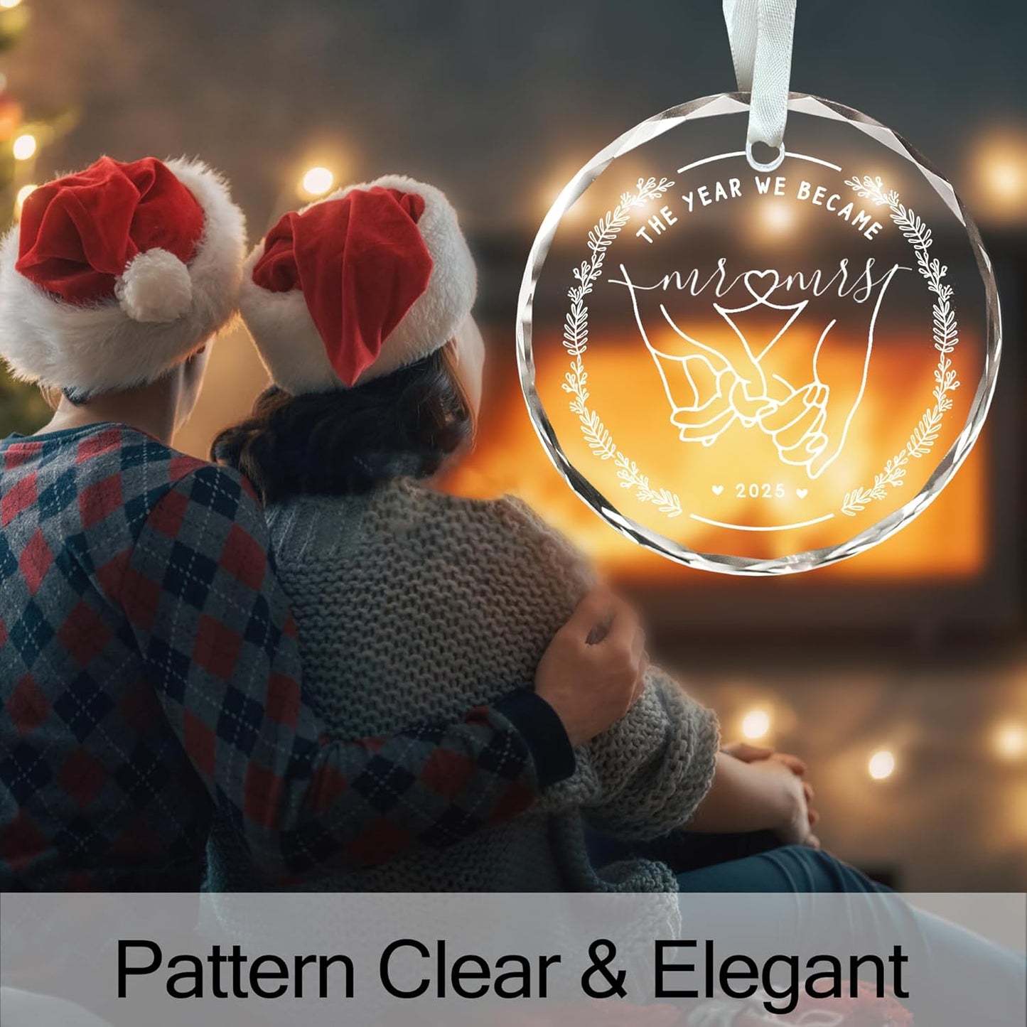 Wedding Ornament 2025, Wedding Gifts for Couples, Newlyweds Gifts First Christmas Married Ornament 2025, The Year We Became Mr and Mrs