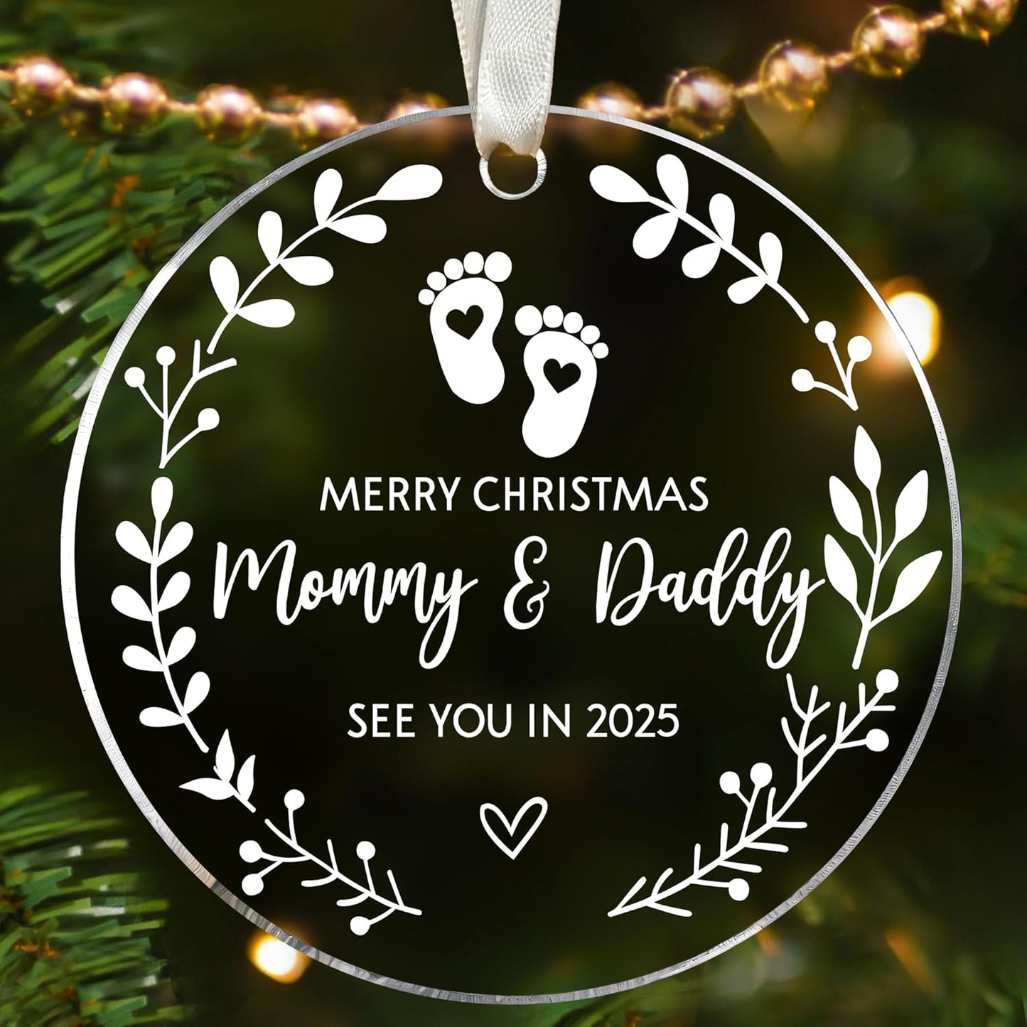 Acrylic Baby Pregnancy Announcement Ornament - Unique Gift for Expecting Parents - Family, Husband - 2025