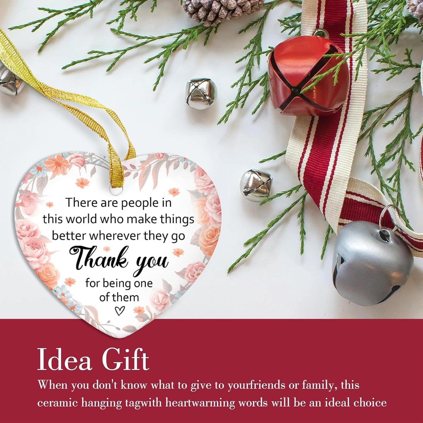 Thank You Christmas Ornament - Christmas, Thank You, Appreciation Gift for Women, Teacher, Coworker, Friend - There are People in This World - Inspirational, Farewell, Goodbye, Going Away Gift