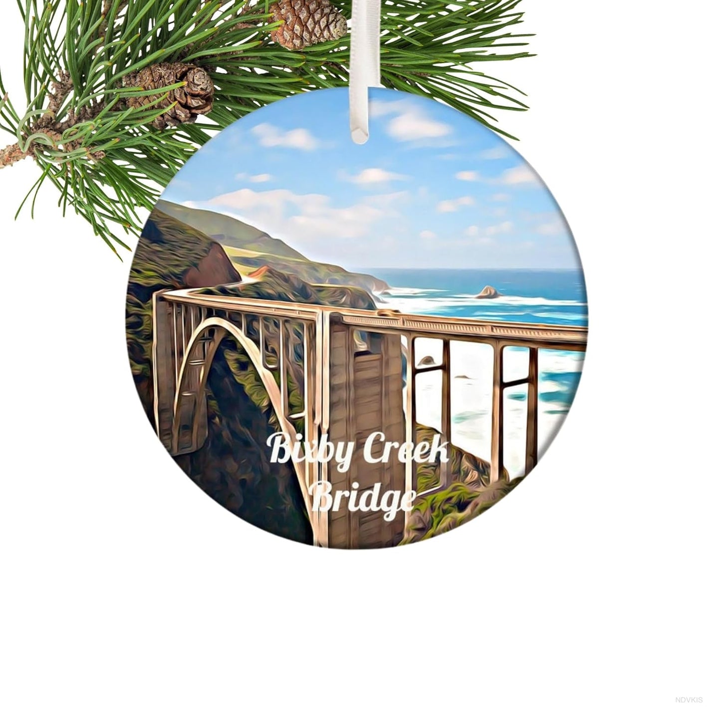 Bixby Creek Bridge Ornament, Christmas Tree Ornaments, Travel Ornament, Big Sur Ornament, Christmas Ornament