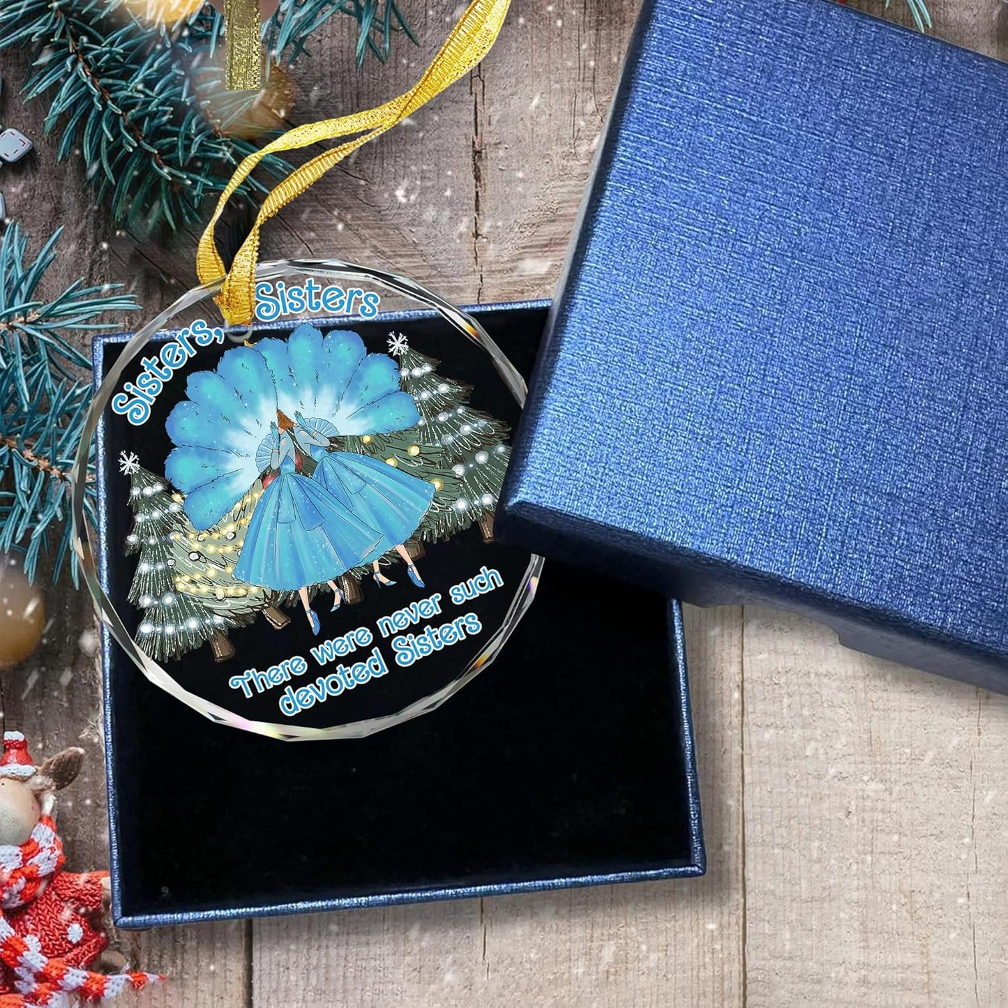 Gift for Sisters - Sister Gift from Sister - White Sisters Decor - Gifts for Women Best Friend - Car Hanging Decoration Ornament - Wine Bottle Decor