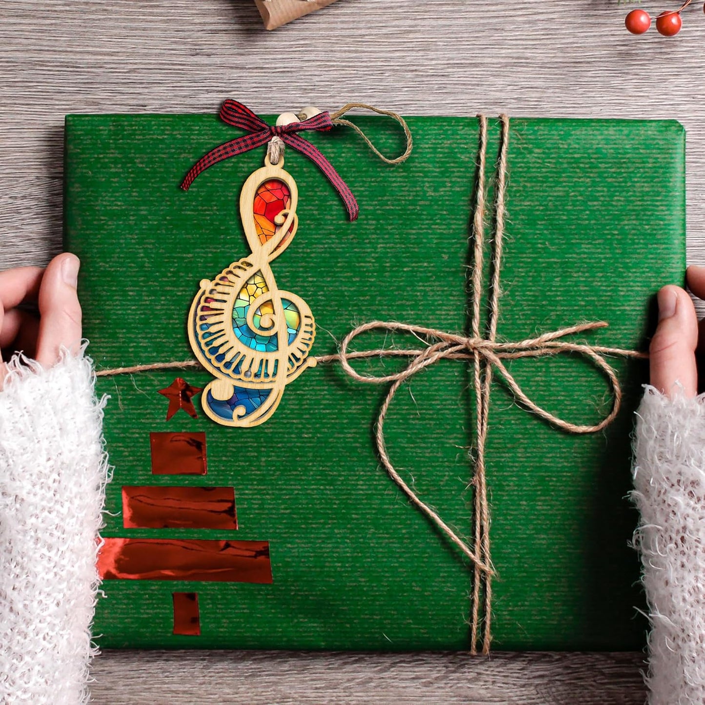 Music Note Ornament - Musical Notes Christmas Ornaments - Gifts for Music Lovers - 2 Layer Wood Acrylic Ornament 2024