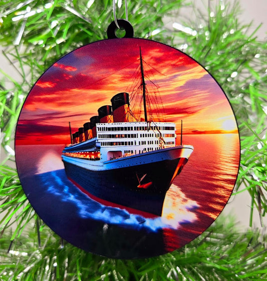 Cruise Ornament - Cruising at Sunset Christmas Ornament