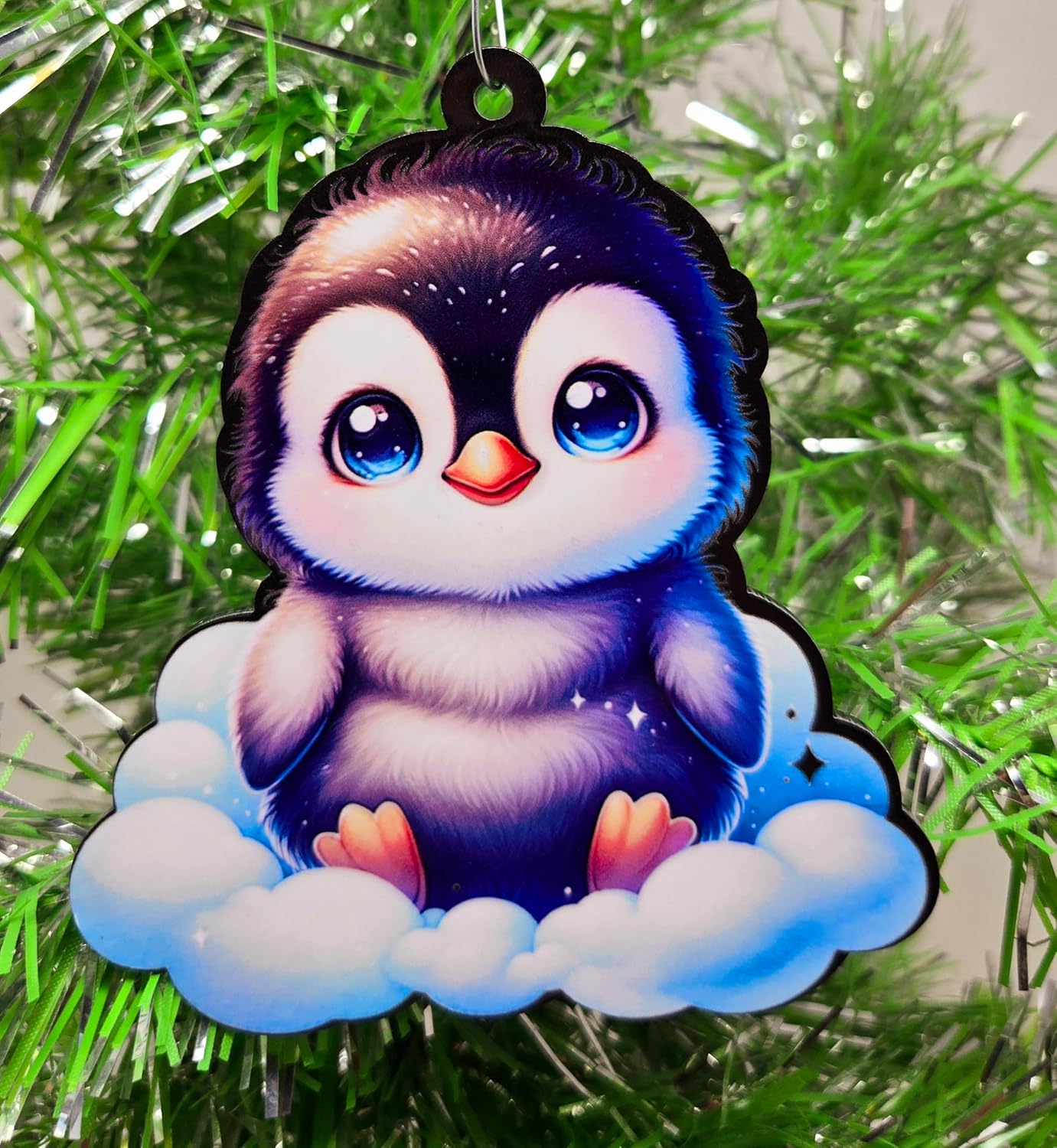 Penguin Ornament - Baby Penguin Cloud Christmas Ornament