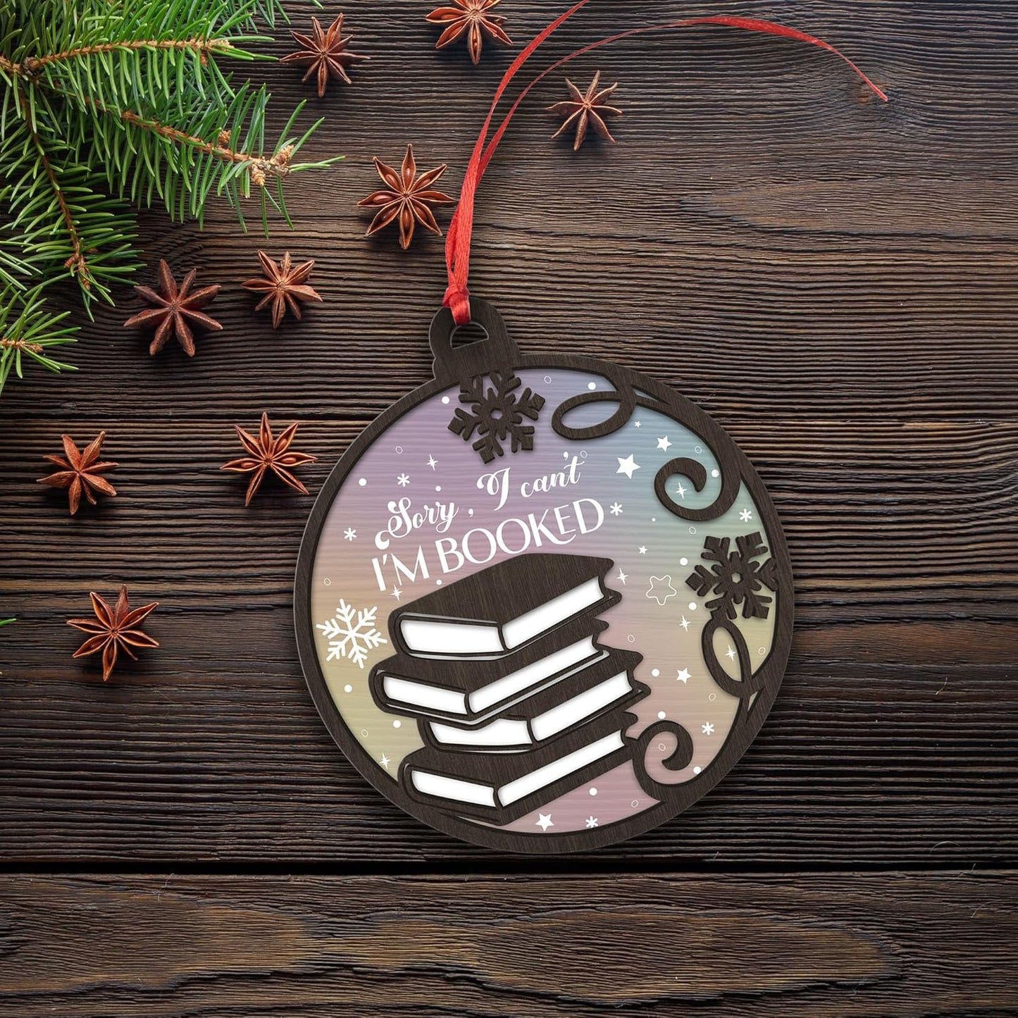 Librarian Christmas Ornament, Book Lovers Ornament, Teacher Gift