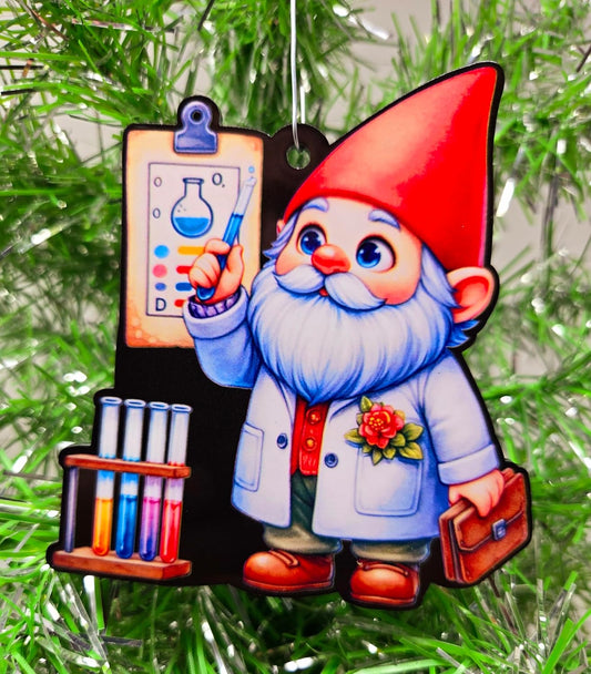 Science Ornament - Scientist Gnome Themed Christmas Ornament