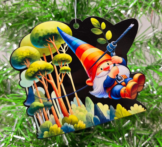 Zipline Ornament - Zipline Gnome Christmas Ornament