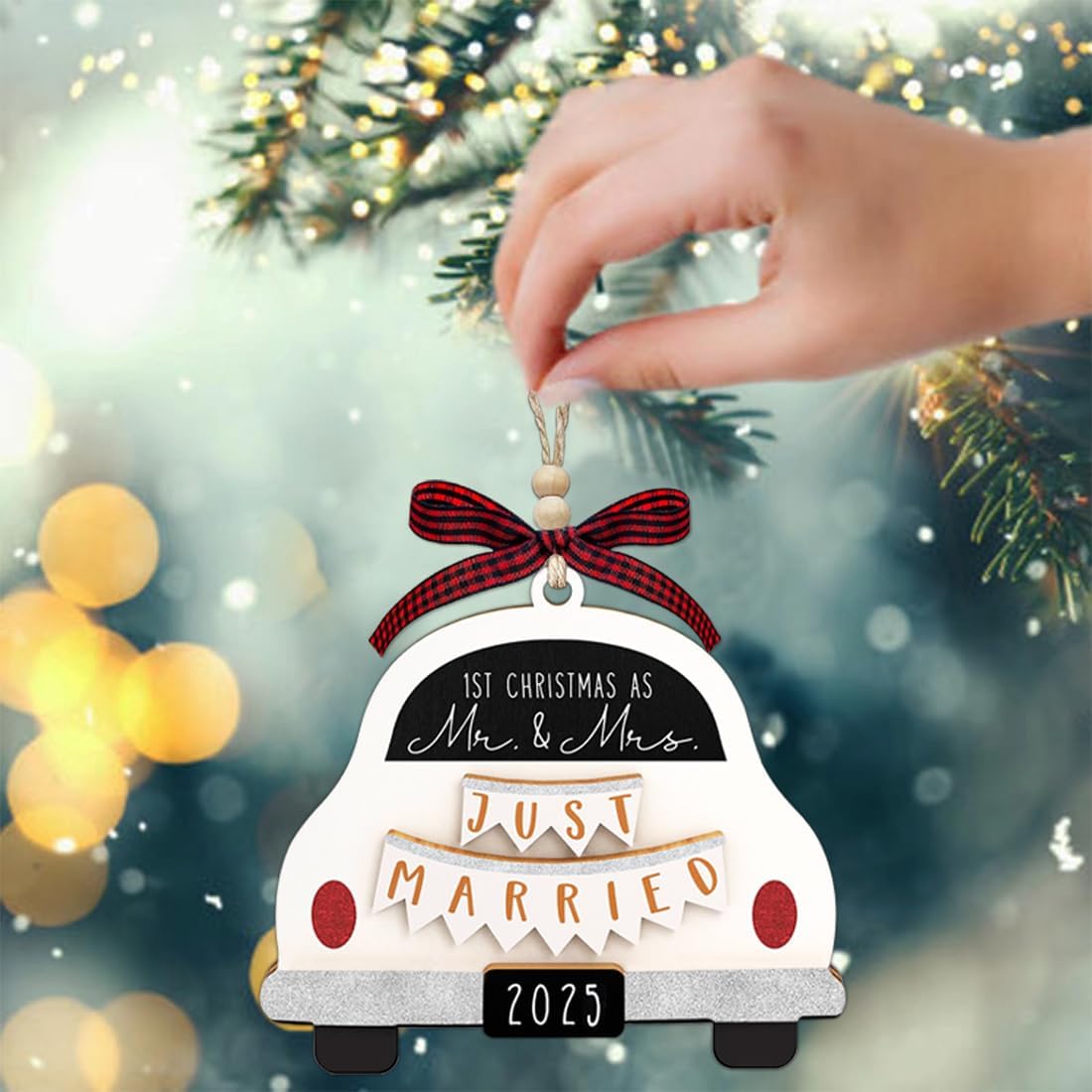 First Christmas Married Ornament 2025, Our First Christmas As Mr and Mrs Christmas Ornament - Bridal Shower Gift, Marriage Gifts, Wedding Gifts for Couples, Gifts for Newlyweds
