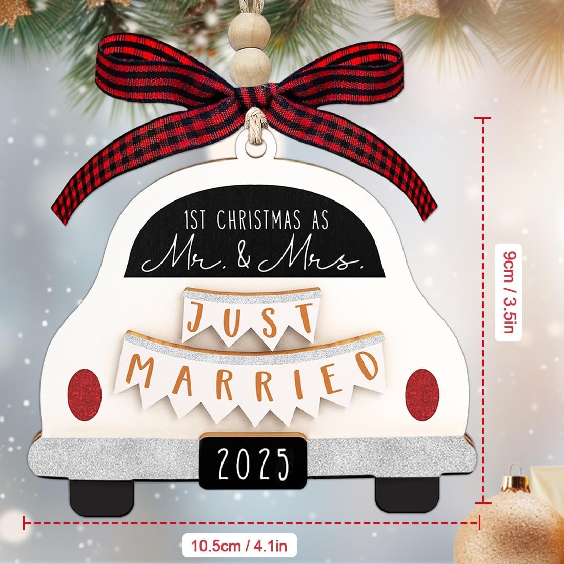 First Christmas Married Ornament 2025, Our First Christmas As Mr and Mrs Christmas Ornament - Bridal Shower Gift, Marriage Gifts, Wedding Gifts for Couples, Gifts for Newlyweds